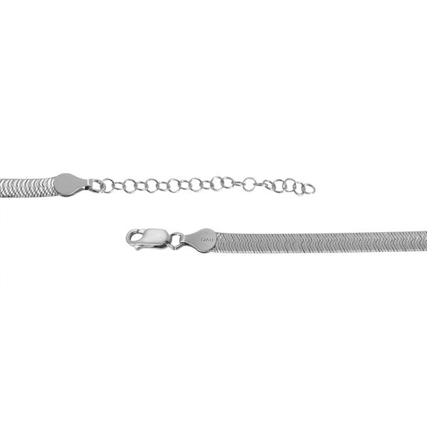 Fischgrätenkette 45 cm in rhodiniertem 925 Silber image number 3