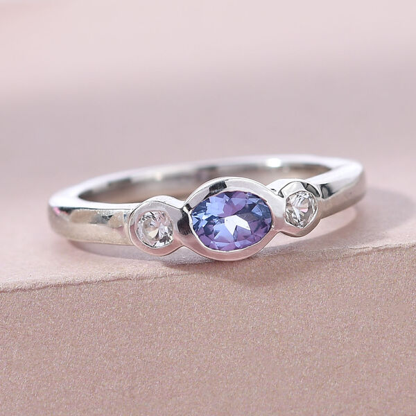 Tansanit und Zirkon Ring - 0,55 ct. image number 2