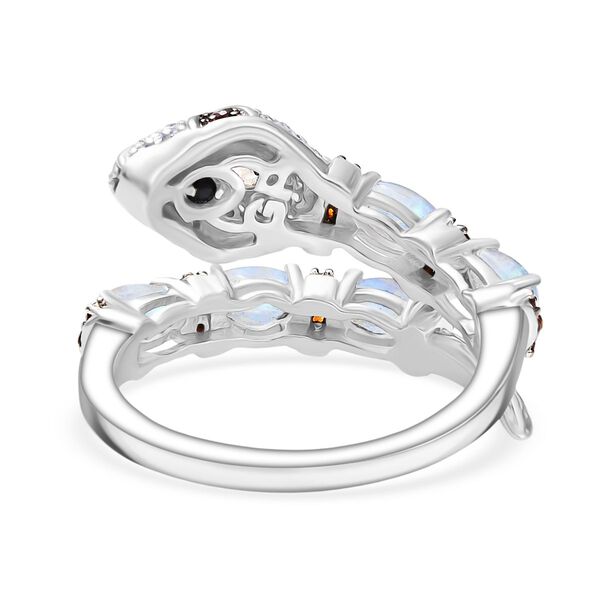 GP Trifono Kollektion- AAA Regenbogen Mondstein, Mosambik Granat, Zirkon und blauer Saphir Ring - 2,26 ct. image number 6