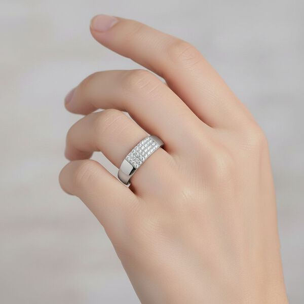 LUXURIANT VS-EF Labor Diamant Ring, 925 Silber rhodiniert - 0,20 ct. image number 2