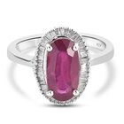 Afrikanischer Rubin und Diamant Halo Ring 925 Silber Platin-Überzug image number 0