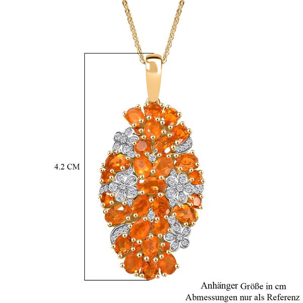 D'Joy AAA Blaze Feueropal Schmuckset ca. 50 cm 925 Silber 750 Gelbgold Vermeil ca. 3,35 ct. image number 7