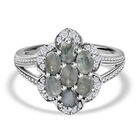 Alexandrit und Zirkon Ring 925 Silber platiniert  ca. 1,42 ct image number 0