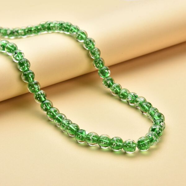 Gr&uuml;ne Murano-Stil Glas Halskette ca. 50 cm, nickelfreie Legierung, 329.00 ct image number 1