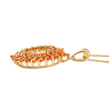 D'Joy AA Salamanca Feueropal Anh&auml;nger 925 Silber 750 Gelbgold Vermeil ca. 2,08 ct.