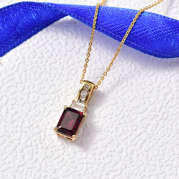 D'Joy Rhodolith Granat und Zirkon Anh&auml;nger mit 50cm Kette - 2,63 ct. image number 2