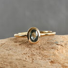 Grüner Saphir Solitär-Ring, 925 Silber vergoldet, 0,61 ct. image number 1