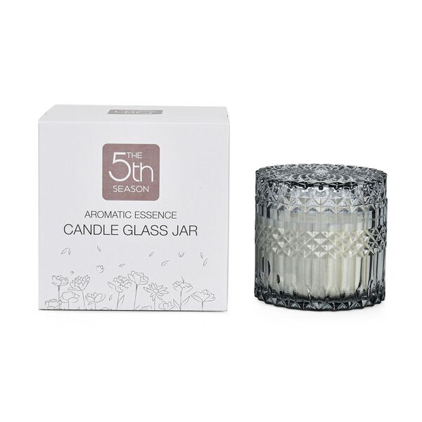 Handgefertige Duftkerze im Glasgef&auml;&szlig;, 50h Brenndauer, Grau image number 6