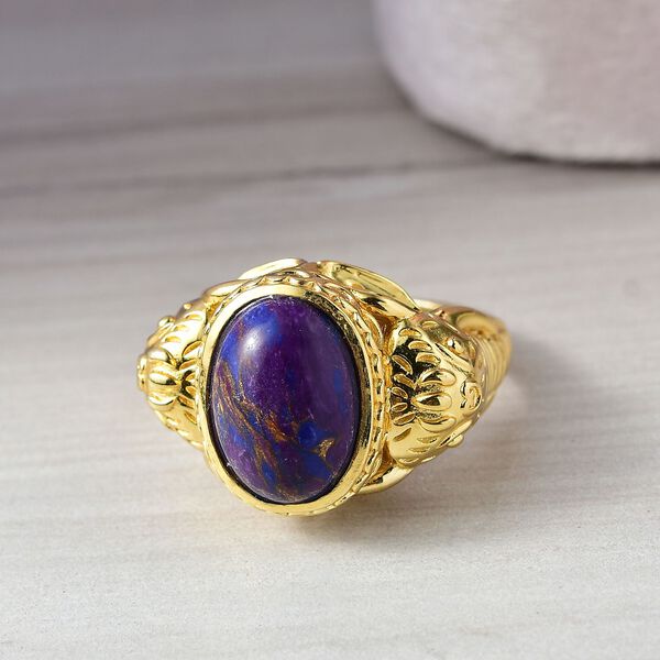 Lila T&uuml;rkis Ring Nickelfreies Messing (Gr&ouml;&szlig;e 17.00) ca. 4,78 ct image number 2