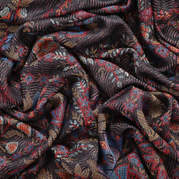 Schal mit Blumenmuster in rot image number 5