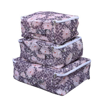 Serenity Night: 3er-Set Fenster-Aufbewahrungstasche, 29x20x13 cm, 30x27.5x13 cm, 40x30x13.5 cm, dunkelgrau