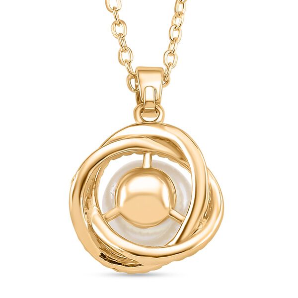 Wei&szlig;er Zirkonia und S&uuml;&szlig;wasserperle Ohrringe und Anh&auml;nger mit 50+5cm Kette image number 5