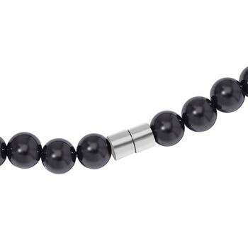 8mm H&auml;matit und Shungit Halskette, 50cm - 292,65 ct.