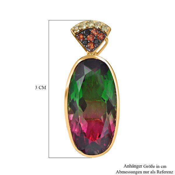 Wassermelonen Quarz Triplett und Multi-Edelstein-Anh&auml;nger - 10,50 ct. image number 6