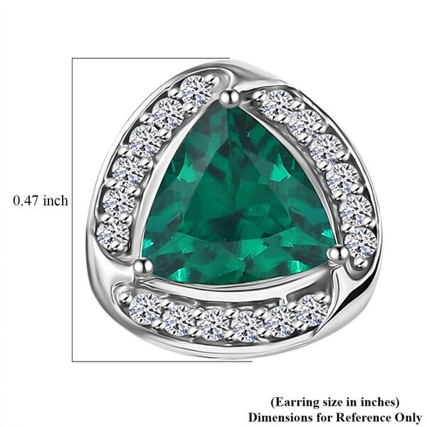 AAA Lab Grown Smaragd, Lab Grown Diamant Ohrringe 417 Gold ca. 2.54 ct image number 4