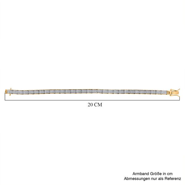 LUXURIANT DIAMOND- SI-GH Labor Diamant 19cm Armband, 925 Silber 750 Gelbgold Vermeil - 4,50 ct. image number 4
