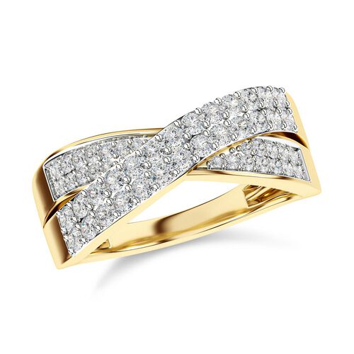 LUXURIANT DIAMOND - Lab Grown Diamant SI-GH Ring, 925 Silber Gelbgold Vermeil (Größe 20.00) ca. 1.00 ct image number 3
