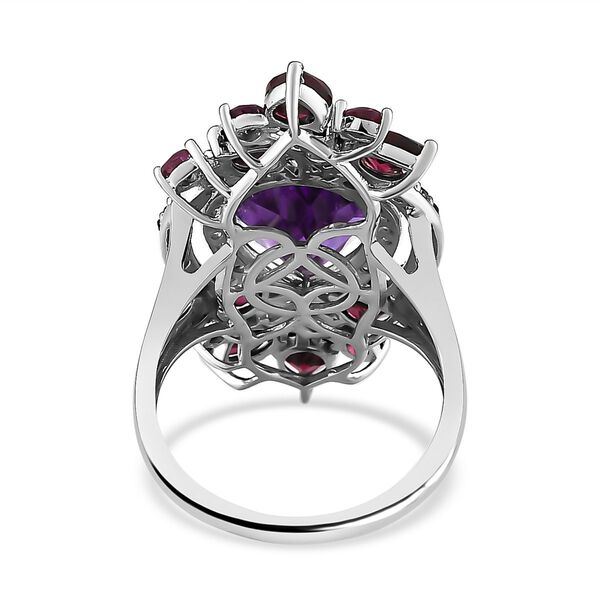 AA afrikanischer Amethyst, Rhodolith Granat und Zirkon-Ring - 8,64 ct. image number 6