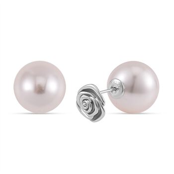 Wei&szlig;e Muschelkernperle Ohrringe - 18 ct.