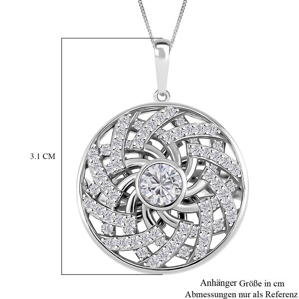 D'Joy Moissanit Anhänger mit 45cm Kette, 925 Silber platiniert - 1,60 ct. image number 5