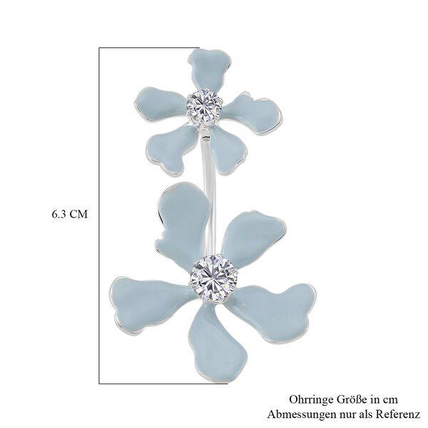 2er Set - Weißer Kristall Ohrringe, emailliert image number 6