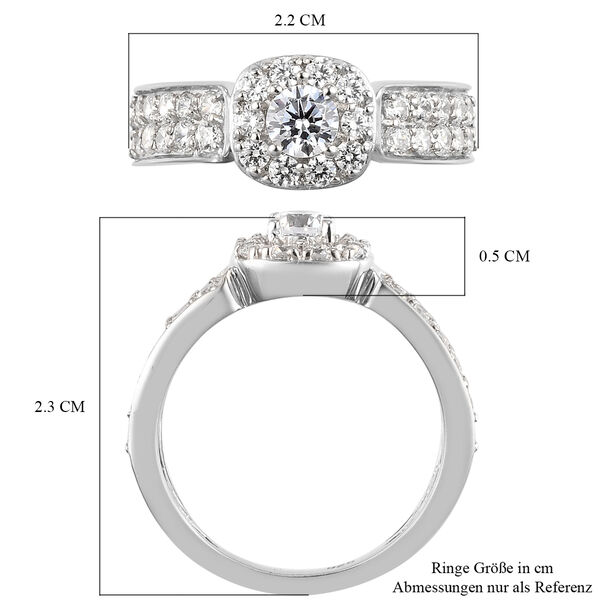 LUSTRO STELLA Hergestellt mit Feinster ZIRKONIA Ring 925 Silber platiniert image number 7