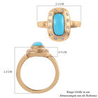 Natürlicher Sleeping Beauty Türkis und Zirkon Halo Ring 925 Silber 585 Vergoldet image number 6