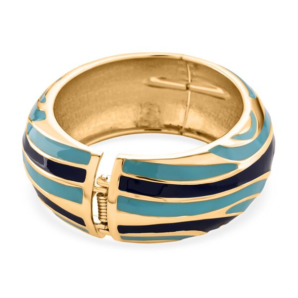 Emaille-Armreif im Wellen-Design, ca. 18 cm, Blau image number 6