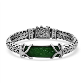 Royal Bali Kollektion - Gr&uuml;ne Jade Armband, ca. 19 cm 925 Silber ca. 23.70 ct