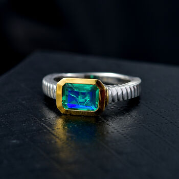 D'Joy Pfau Triplett Quarz zweifarbiger Ring - 1,66 ct.