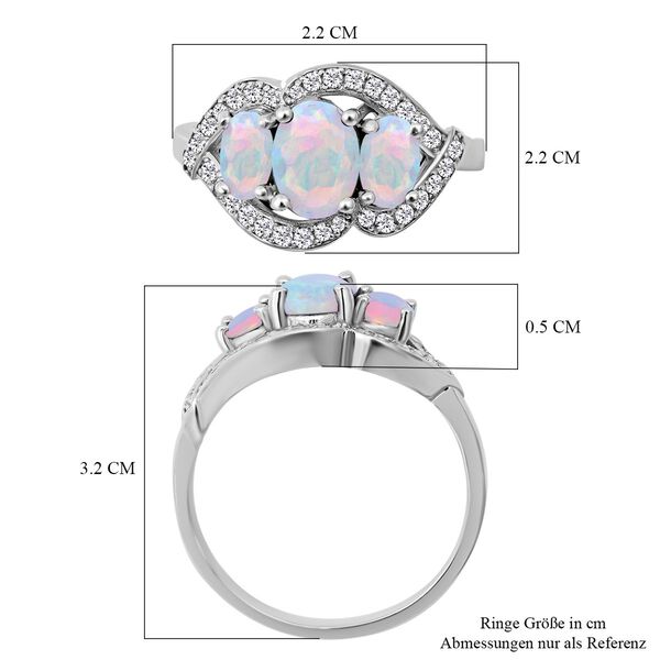 Natürlicher, äthiopischer Welo Opal und Zirkon-Ring - 3,12 ct. image number 4