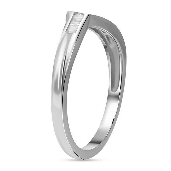 Wishbone Diamant-Ring in platiniertem Silber - 0,17 ct. image number 4