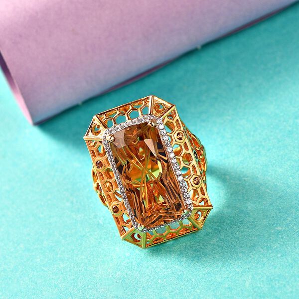 GP Trionfo Kollektion - Citrin, blauer Saphir, Champagner und weißer Zirkon Ring - 11,43 ct. image number 2