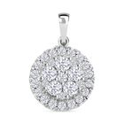 J Francis gefertigt mit SWAROVSKI Zirkonia Anhänger 925 Silber rhodiniert 1.98 ct