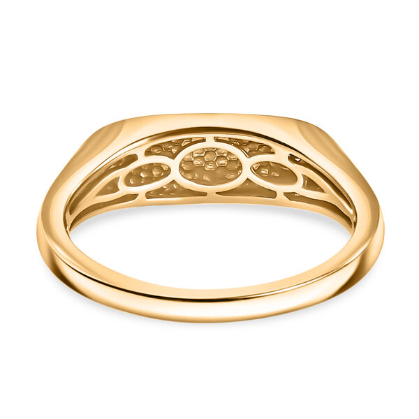 Nat&uuml;rlicher Champagner Diamant Herren Ring 925 Silber 585 Vergoldet image number 7