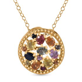 Mehrfarbige Saphir Anhänger mit Kette, ca. 2,11 ct.