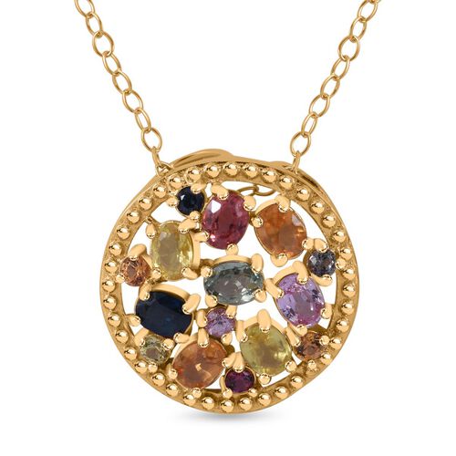 Mehrfarbige Saphir Anhänger mit Kette, ca. 2,11 ct. image number 0