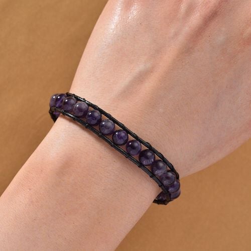 Afrikanischer Amethyst Armband ca. Flexibles cm ca. 35,00 ct. image number 1
