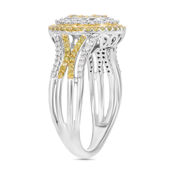 Gelber und wei&szlig;er Diamant Ring  - 0,99 ct. image number 5