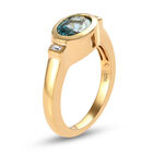 Blauer und Weißer Zirkon Ring 925 Silber vergoldet (Größe 16.00) ca. 2,17 ct image number 4