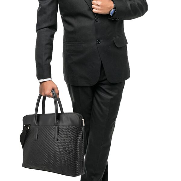LA MAREY - 100% Polyurethan Laptop-Tasche, 40,5x7x30,5cm, schwarz image number 4
