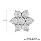 Diamant floraler Solitär-Anhänger in Silber image number 3