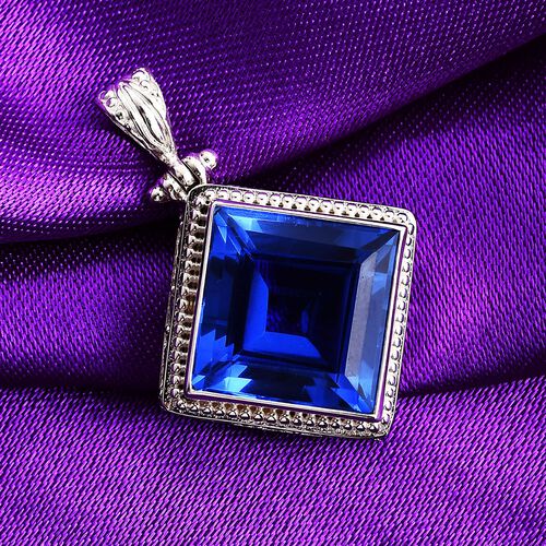 Royal Bali Kollektion - Blauer ceylonfarbener Saphir Triplett Quarz Anhänger - 18,84 ct. image number 1