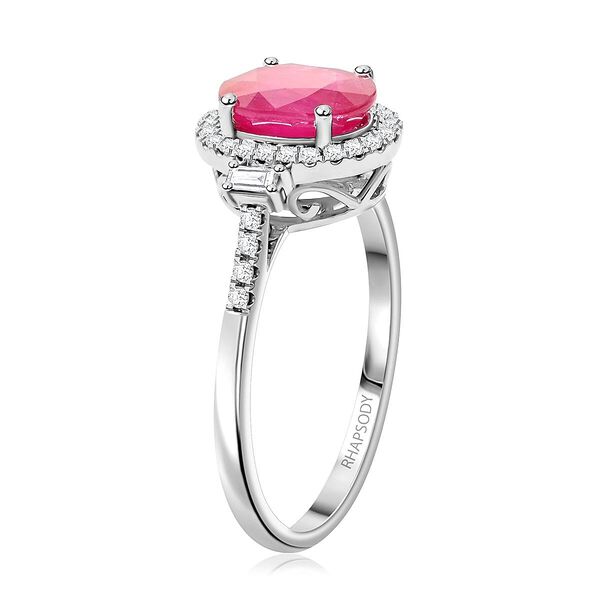 Rhapsody AAAA Nat&uuml;rlicher Mosambik-Rubin, Wei&szlig;er Diamant Ring 950 Platin (Gr&ouml;&szlig;e 20.00) ca. 2,49 ct image number 3