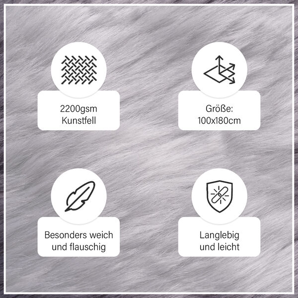 Kunstfell Teppich, silber image number 7