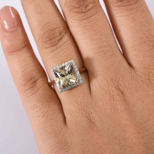 AAA Turkizit, Weißer Diamant Ring 585 Gold (Größe 17.00) ca. 4,35 ct image number 2