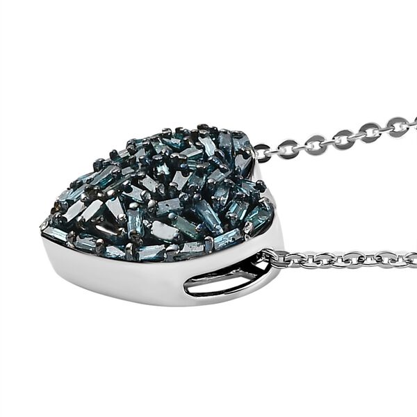 GP Heart Kollektion - blauer Diamant und blauer Saphir-Anh&auml;nger mit Kette in Silber image number 4