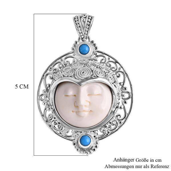 D'Joy Sleeping Beauty T&uuml;rkis, Ox Bone Anh&auml;nger 925 Silber ca. 0,59 ct. image number 5