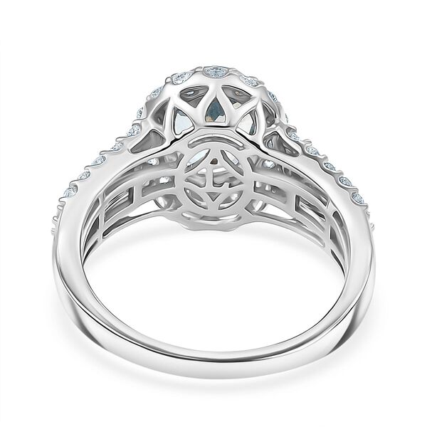 LUXURIANT DIAMOND - AAA Santamaria Aquamarin, Lab Grown Diamant Ring 417 Gold (Gr&ouml;&szlig;e 20.00) ca. 2,73 ct image number 4