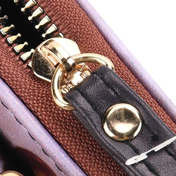 2-in-1-Geldb&ouml;rse mit Mona-Lisa-Motiv, 11x5x8 cm, Braun image number 8